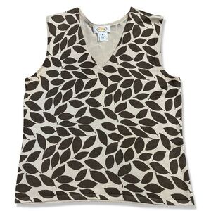 ⭐️TALBOTS Silk Brown Leaf Prink Tank Top
